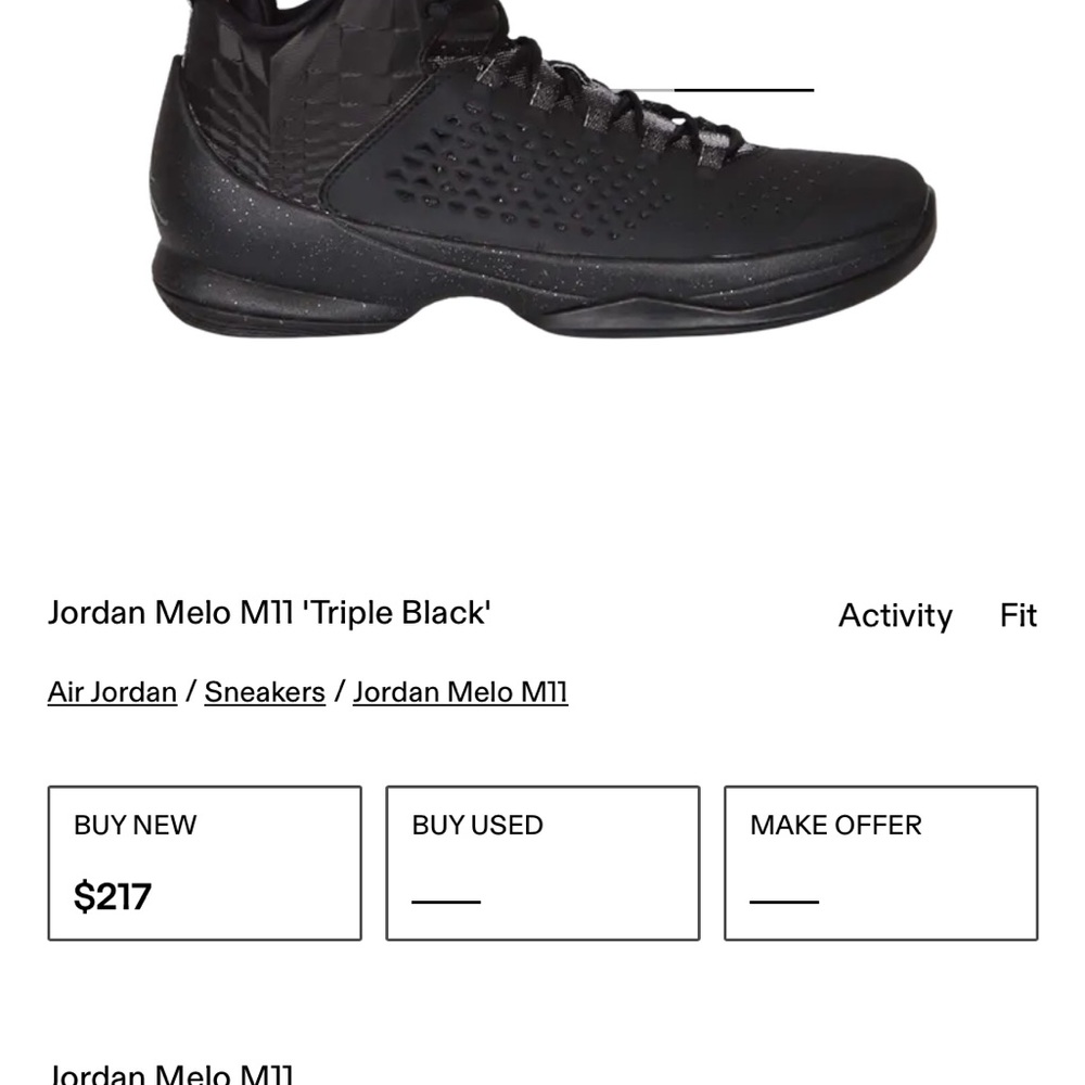 Jordan Melo M11 Triple Black Men's Shoes
